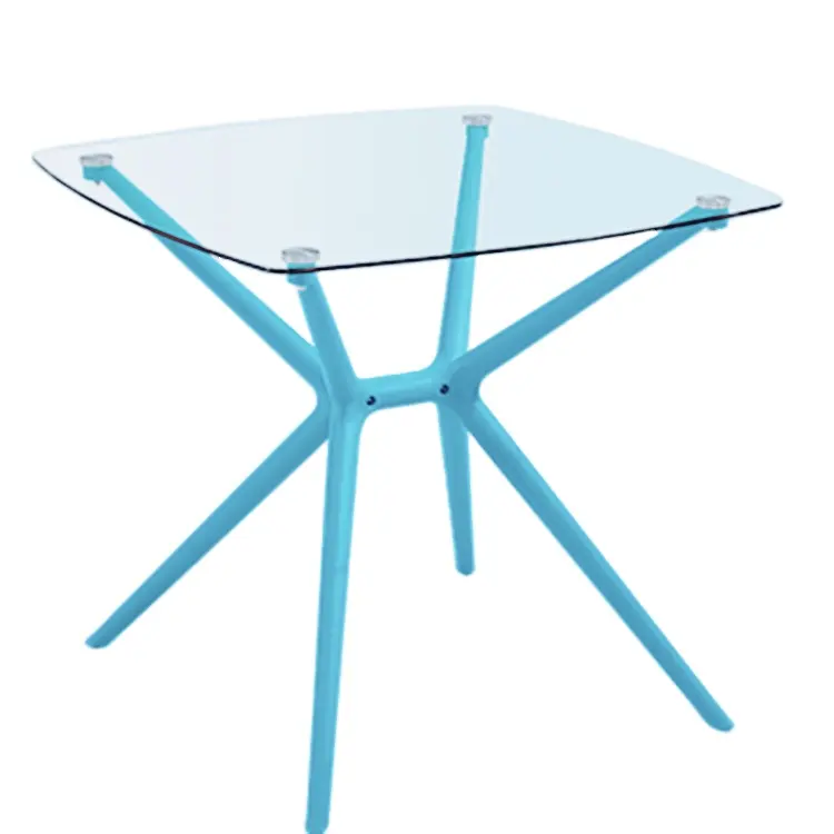 Стеклянный обеденный стол в скандинавском стиле, обеденный квадратный стол 80 см * 80 см, стеклянный журнальный столик для ресторана, отеля, кофейни