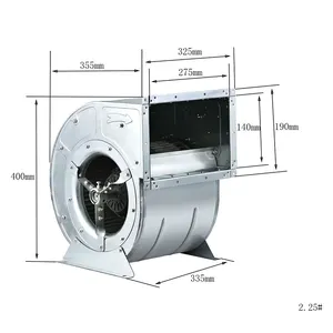 DKT4D-225 centrifugal fan for paint booth 450w double intake industrial ventilation