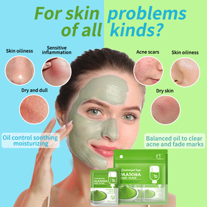 Nhãn hiệu riêng hữu cơ màu xanh lá cây Matcha chiết xuất mặt nạ chức năng chăm sóc da mặt sản phẩm làm đẹp cho loại bỏ mụn trứng cá của phụ nữ da sửa chữa - Product Image 4