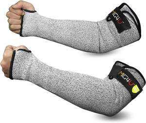 Da uomo e da donna resistenti al taglio da costruzione e fattoria giardinaggio protezioni per braccio con fori per il pollice guanti protettivi da giardino - Product Image 1