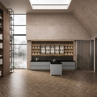 Meuble de cuisine modulaire moderne en bois massif BU NUO |   Conception du sol au plafond de 2,7 m |   Poignée noire mate D23 |   Palette de 17 couleurs |