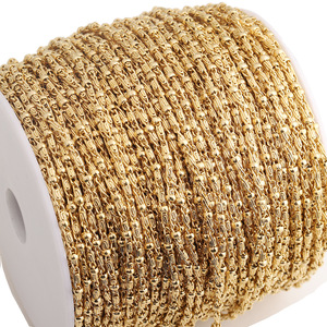 Cadena de Bambú con Eslabones de 1.3mm y Acero Dorado de 2.0mm con Patrón de Swastika, Cadena de Cuentas para Material de Accesorios de Borlas Hanfu DIY - Product Image 5