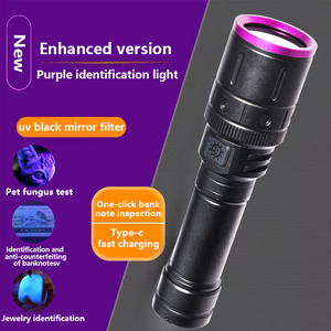 Torche <span class=keywords><strong>de</strong></span> poche ultraviolette Type C USB rechargeable 365nm lumière noire lampe <span class=keywords><strong>de</strong></span> poche UV fluorescente pollution par l'huile <span class=keywords><strong>minerai</strong></span> Pet Money Check - Product Image 3