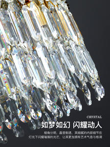 高級ゴールド K9 クリスタルシャンデリア LED モダンペンダント照明器具ホテルの階段結婚式の装飾寝室ダイニングルーム用 - Product Image 4