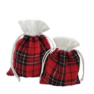 <b>Christmas</b> Plaid Snowflake Decorative Cotton Drawstring <b>Gift</b> <b>Bag</b>, <b>Christmas</b> Holiday <b>Gift</b> <b>Bag</b> - Product Image 5