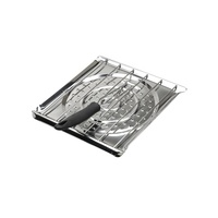 Diffuseur de chaleur pour grille-pain de camping en acier inoxydable 430, 22x20 cm, avec poignée pliable en bakélite, pour barbecue au gaz ou électrique, et réchaud à mijoter