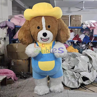 Costume animal gonflable de mascotte de personnage de dessin animé chien mignon avec le costume de mascotte de chapeau mascotte gonflable pour des vacances