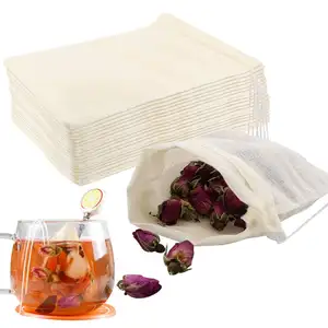 Sac réutilisable en tissu naturel, thé, chanvre et coton biologique et sac à épices en vrac