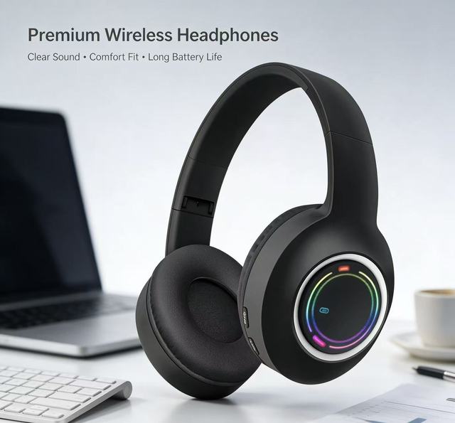 Factory Price Stylish Wireless Over Ear Headphones Multiple Trendy Colors Clear Voice Capture for Daily Communication