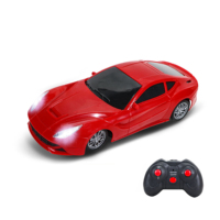 Voiture de sport télécommandée RC à l'échelle 1:18 HTL, simulation de supercar, avec lumières LED, véhicule jouet en plastique durable pour enfants, cadeau