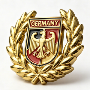 Germany Eagle Emblem <b>Badge</b> Gold Plated Zinc Alloy Hard Enamel Souvenir Patriotic Rectangle Shape - Product Image 3