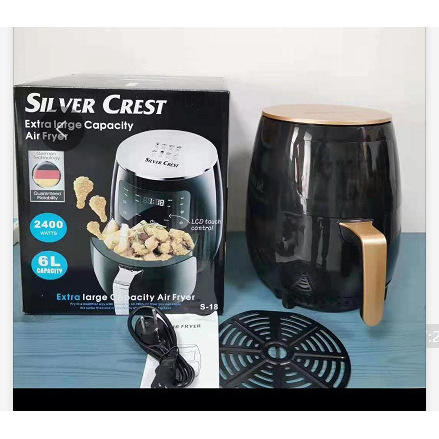 หม้อทอดไฟฟ้าสไตล์ยุโรปสีดำ ขนาด 6 ลิตร