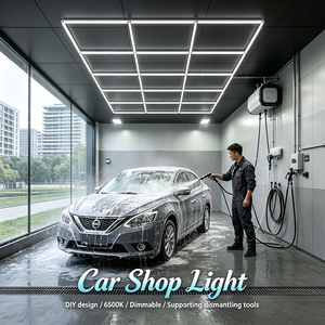 Lampada LED a Griglia Quadrata per Officina Auto 6500K Dimmerabile, Luce da Soffitto Fai-da-Te per Autolavaggio e <span class=keywords><strong>Garage</strong></span> - Product Image 1