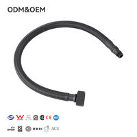 Tuyau tressé EPDM noir 12 mm 1/2 femelle x M10x1 mâle, connecteur d'alimentation en eau moderne pour cuisine, flexible