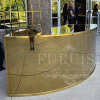 Comptoir de bar en acier inoxydable doré de luxe pour les fêtes et les événements, hall d'hôtel, bar mobile pour boissons et nourriture