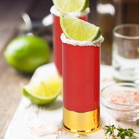 Juego de 4 Vasos de Chupito de Acrílico Libre de BPA de 36ml con Forma de Mini Bala o Cartucho de Escopeta