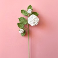 Offre Spéciale : Bouquet de Fleurs en Laine Tricotée – Rose, Pivoine, Feuille de Lotus – Cadeaux Fête des Mères et Saint-Valentin 2026 – Bouquet de Fleurs au Crochet