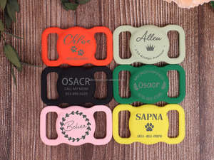 Anpassbare kleine große Hunde ausweis marke Wasserdichtes Silikon NFC-Spitze verziert Tierart Modisches personal isiertes Haustier-Luft halsband - Product Image 3