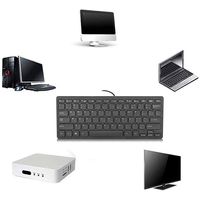 Keyboard Ergonomis Mini Slim Berkabel USB Desain Sederhana dan Ringkas untuk Laptop dan Komputer Desktop Plug and Play