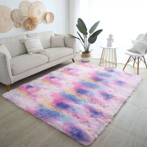 Tappeto in peluche lavato con tecnologia <span class=keywords><strong>Smart</strong></span> Home, effetto tie-dye sfumato, per soggiorno, camera da letto, divano, comodino, davanzale e come tappetino da pavimento - Product Image 6