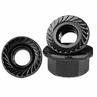TEBAK Mur Flens Kepala Heksagonal Baja Karbon Kekuatan Tinggi M6/M8/M10 Din6923 Berlapis Seng Hitam/Galvanis