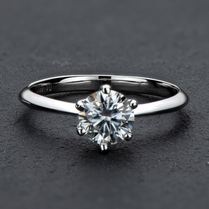 Custom 0.5CT 1CT 2CT 3CT vvs D 925 argento Sterling <span class=keywords><strong>solitario</strong></span> Moissanite anello di fidanzamento per le donne con certificato di gra - Product Image 5