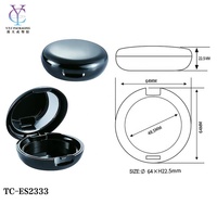 Palette à paupières vide carrée en plastique ABS recyclé avec logo personnalisé, étui compact pour fard à joues, conteneur pour poudre compacte, miroir cosmétique