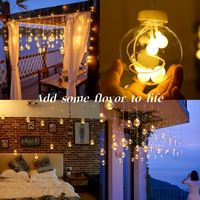 Guirnalda de Luces LED Decorativas con Globos Transparentes, Luces de Hadas para Interiores, Jardín, Patio, Decoración Colgante para Paredes