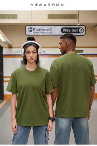 <span class=keywords><strong>T</strong></span>-<span class=keywords><strong>shirt</strong></span> décontracté court en coton 100% pour <span class=keywords><strong>homme</strong></span> et <span class=keywords><strong>femme</strong></span>, style rétro streetwear, logo personnalisé, 260 g, vente en gros, uni, teinture unie, vierge - Product Image 6