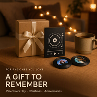 Boîte à musique NFC, aimant de réfrigérateur, lecteur de disque vinyle personnalisé avec photo, appuyez pour jouer, chansons remplaçables, cadeau musical pour la Saint-Valentin, Noël
