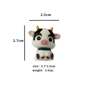 Wholesale Cute Cow 3D Silicone Pendant Loose Beads Non-Toxic DIY - Product Image 3