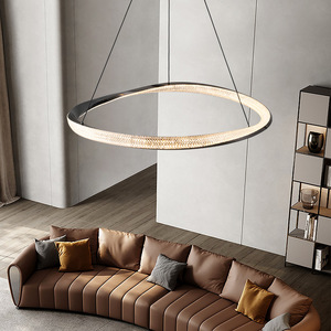 Luces colgantes LED de Metal negro de estilo minimalista italiano, candelabros modernos nórdicos para dormitorio, sala de estar, comedor ovalado - Product Image 3