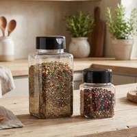Bouteille de stockage vide en PET de 60 ml et 200 ml pour assaisonnements, avec étiquette personnalisée, pour l'emballage de poudres d'épices et d'herbes aromatiques - Vente en gros