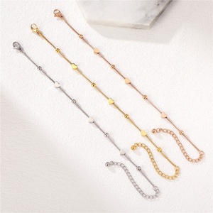 Stainless Steel <b>Love</b> Token Bracelet for Couples Trendy Gold-Plated Heart Pattern Chain Micro Insert Anniversary Gift - Product Image 2