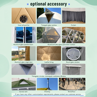 Tente Dôme Géodésique de Luxe OEMODM 2026 en Tissu PVC Triple Couche, Deux Chambres, Salon, Taille Personnalisable pour Camping et Glamping