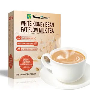 Winstown Delicious White Kidney Bean Flat Belly Fat Flow Milk Tea Flavored Weight Loss Milk Tea Slimming Powder