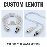 Câble électrique en cuivre pur de haute qualité, 2 mètres, avec connecteur DC, isolation en PVC transparent IP65, pour bandes LED