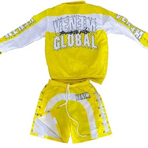 Conjunto Deportivo de Verano para Hombre, Blanco y Azul, Casual, de Alta Calidad, Tejido, con Chaqueta con Cierre y Cuello Redondo, Pantalones Cortos, Resistente al Viento - Product Image 2