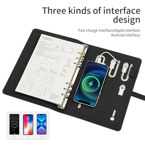 Hot bán tùy chỉnh LED <span class=keywords><strong>Light</strong></span>-<span class=keywords><strong>up</strong></span> Logo kinh doanh Bộ Quà Tặng 8000mAh sạc không dây pin ngân hàng điện máy tính xách tay & bút A5 Kích thước - Product Image 4