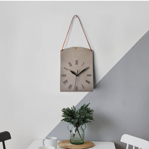 Artistic and creative leather wall <b>clock</b>, living room bedroom home wall <b>clock</b>, <b>silent</b> decorative <b>clock</b>, retro dial <b>clock</b> - Product Image 4