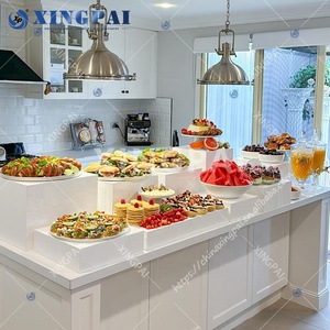XINGPAI Ensemble de présentoirs de <span class=keywords><strong>buffet</strong></span> pour la décoration de banquets de mariage, supports de présentation blancs en acrylique pour hôtel - Product Image 4