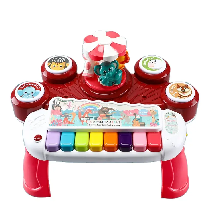 ITTL kids interesting musical instrument carousel drum baby electronic organ piano toy