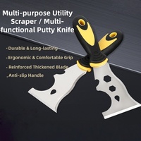 Couteau à mastic multifonctionnel en acier inoxydable de 3 pouces, manche bicolore, outil essentiel pour la décoration et le nettoyage