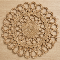 Natürlicher Jute-Teppich Handgeflochten Modernes Geometrisches Muster Waschbar Gummierte Rückseite Schlafzimmer-Bodenteppich