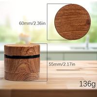 Broyeur d'herbes en bois de noyer écologique avec revêtement en aluminium, non électrique, pour épices et tabac, avec récupérateur de pollen, en forme de bouteille pour poivre et sel