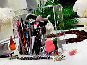 Organisateur de maquillage en acrylique, boîte de rangement transparente pour pinceaux cosmétiques, boîte de présentation - Product Image 5