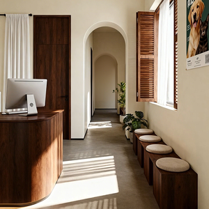 <span class=keywords><strong>Cage</strong></span> à étages pour animalerie, style minimaliste et texturé, avec rideaux et étagères latérales pour l'affichage des animaux - Product Image 5