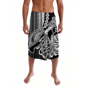 กระโปรงลายดอกลาวาที่มีกระเป๋าสำหรับผู้ชายสไตล์เต่าพอลินีเซียนออกแบบโลโก้ได้เอง - Product Image 4