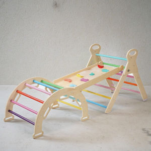 Juego <span class=keywords><strong>de</strong></span> Juguetes <span class=keywords><strong>de</strong></span> Escalada Montessori <span class=keywords><strong>de</strong></span> <span class=keywords><strong>Madera</strong></span> Ecológicos Plegables 7 en 1 para Niñas, Estructura <span class=keywords><strong>de</strong></span> Jungla para Patio Interior - Product Image 3