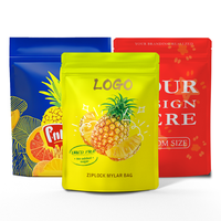 Gratis Monster Op Maat Bedrukt Logo Stand-Up Mylar Rits Verpakking Snoep Fruitsuiker 3.5G 7G 14G 4*6 Inch Mylar Tas